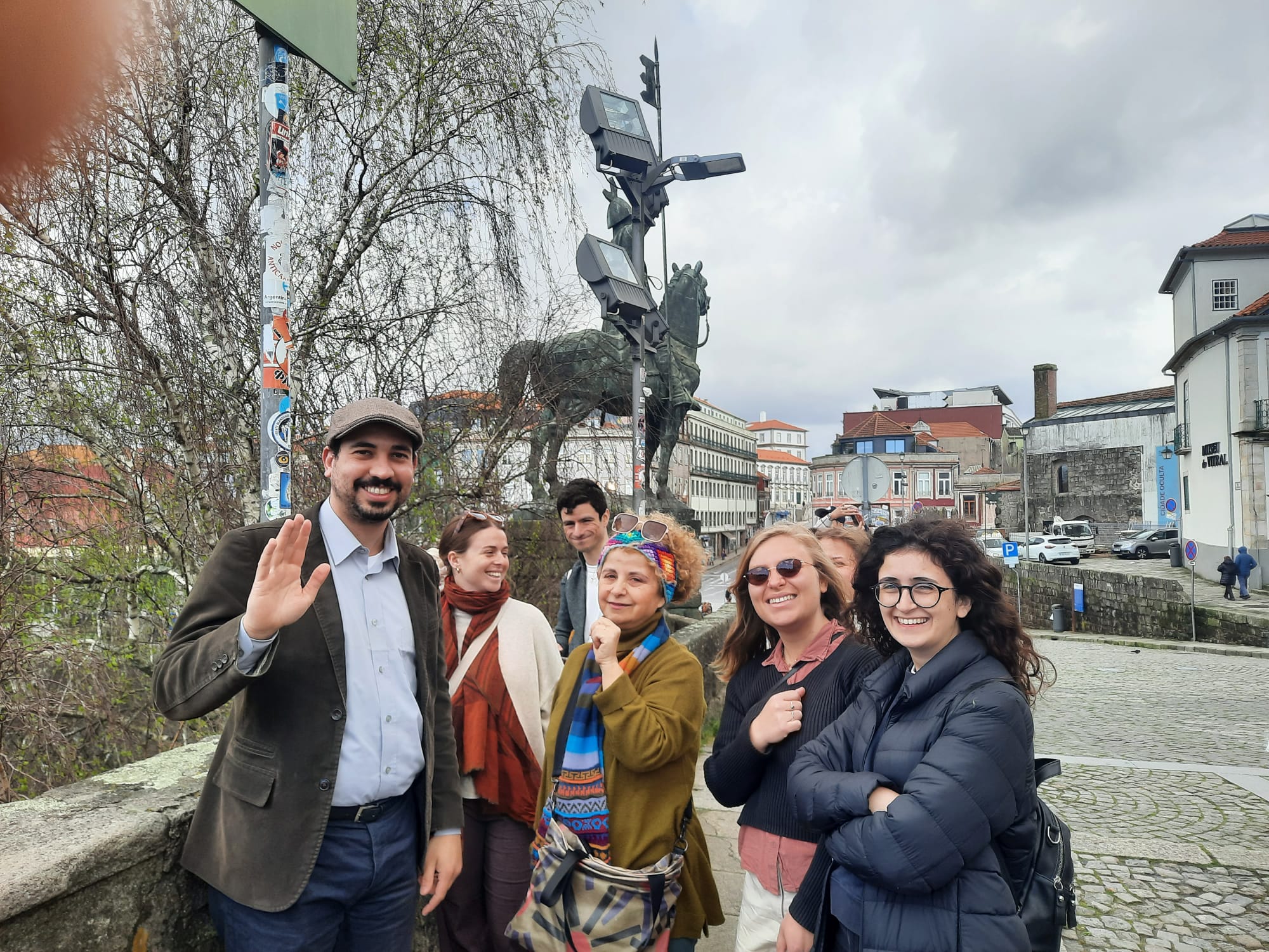 Tour group in Porto with guide