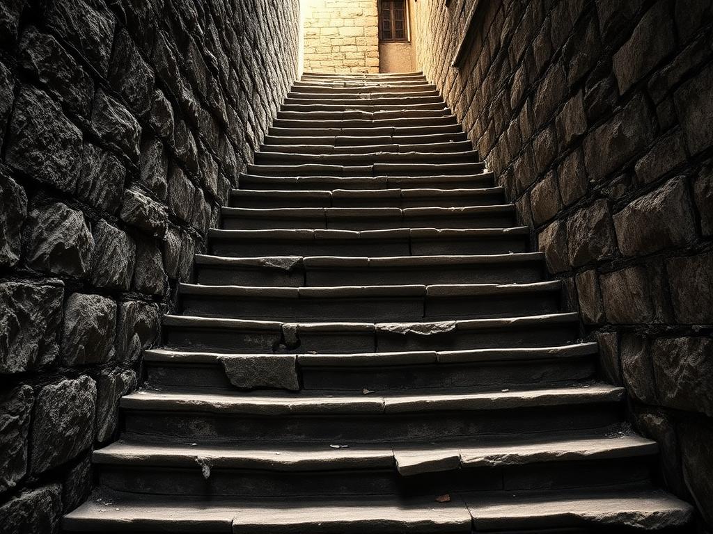 Ancient stone stairs in Jewish quarter